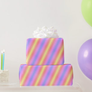 Papier Cadeau Bright Pink, Jaune & Purple Stripes