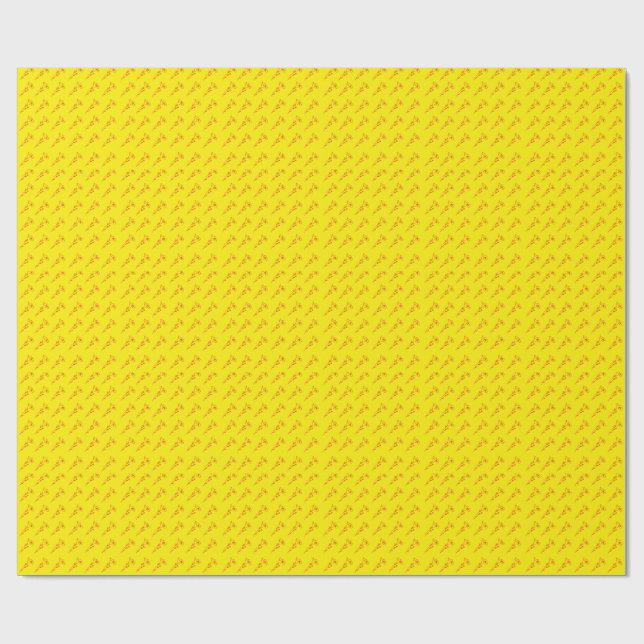 Papier Cadeau Bright Red & Yellow Floral  (Plat)