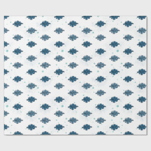 Papier cadeau brillant à motif de nœuds bleu marin