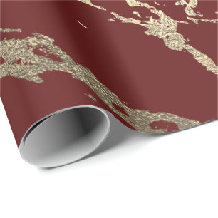 Papier Cadeau Brillant brillant de marbre doré du Maroon de Bour