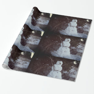 Papier cadeau brillant Photo de bonhomme de neige