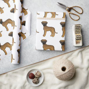 Papier Cadeau Brindle Great Dane mignon Motif de dessin de chien