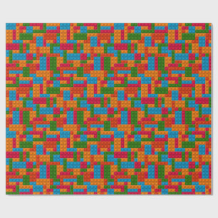 Papier Cadeau Brique de construction colorée