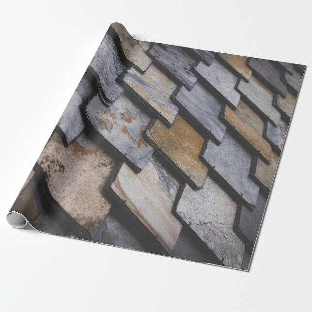 Papier Cadeau briques Brown et grises (Déroulé)
