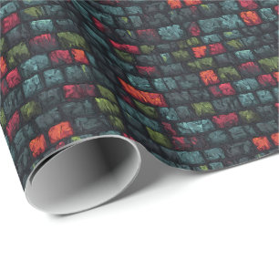 Papier Cadeau Briques de pierre de donjon ancien D&D Fantastique