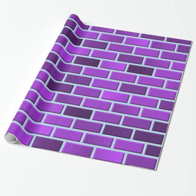 Papier Cadeau Briques violettes (Déroulé)