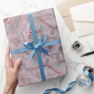 Papier Cadeau Broche Rose Assourdie