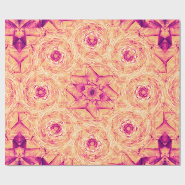 Papier Cadeau Broche Rose Fanée (Plat)