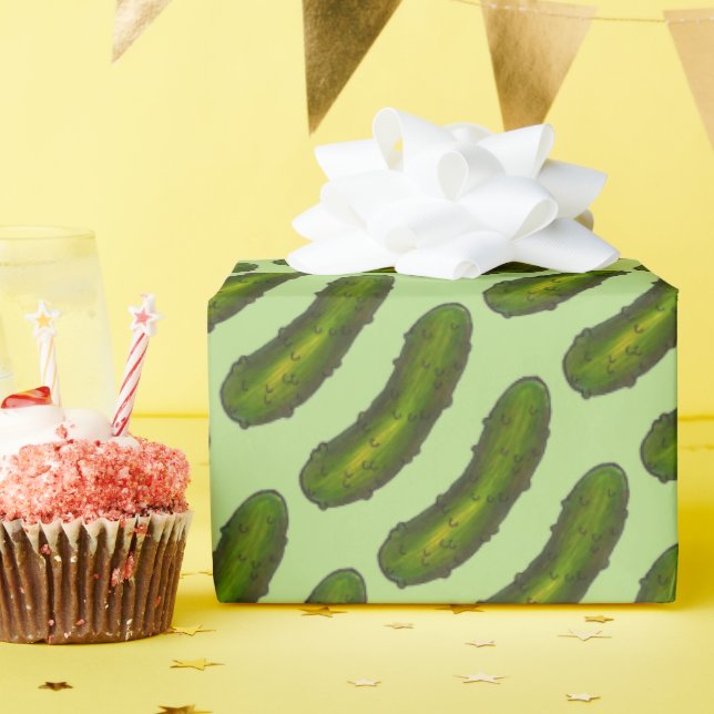 Papier Cadeau Brochets à coller vert - Aliment Imprimer Kosher S (Fête d'anniversaire)