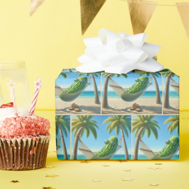 Papier Cadeau Brochure verte dans un hamac (Fête d'anniversaire)