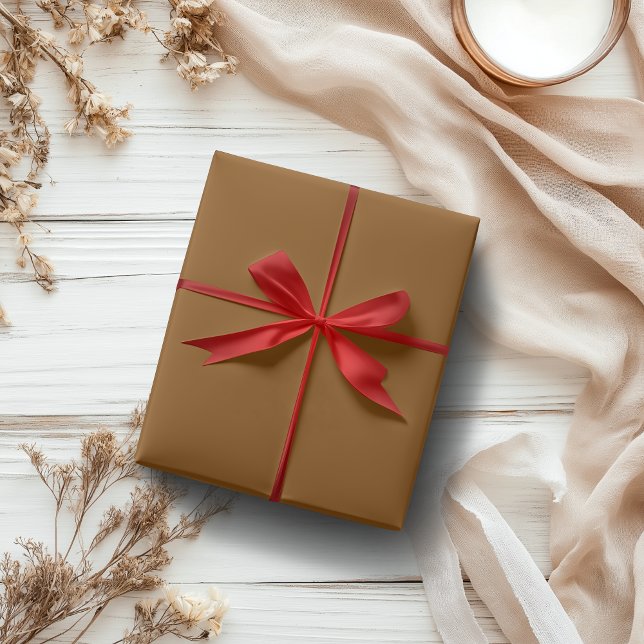 Papier Cadeau Bronze Brun Uni | Classique | Élégant (Créateur téléchargé)