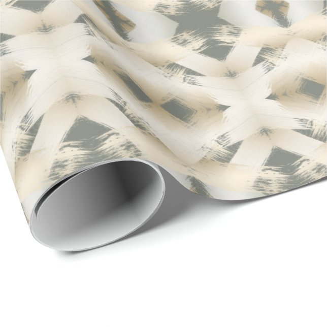 Papier Cadeau Brosse d'or Kaleidoscope de Noël (Coin rond)