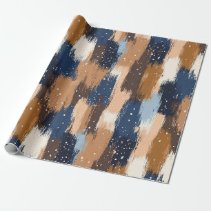 Papier Cadeau Brosses Abstraites en bleu, blanc et Brown (2)