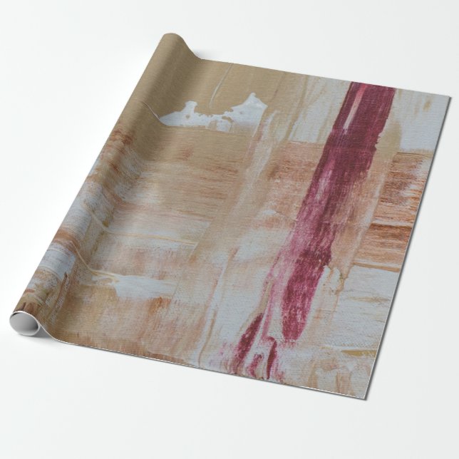 Papier Cadeau Brown and white abstract painting (Déroulé)