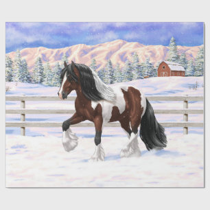Papier Cadeau Brown Bay Gypsy Vanner Draft Horse
