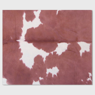 Papier Cadeau Brown Cowhide Imprimer Agritourisme rustique Noël