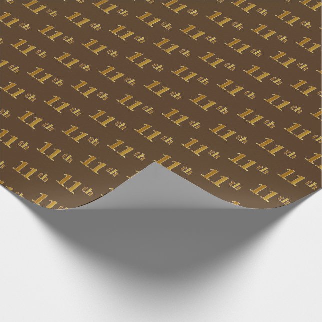 Papier Cadeau Brown, Faux Gold 11ème (onzième) événement (Coin)