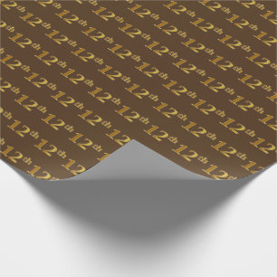 Papier Cadeau Brown, Faux Gold 12e (Douzième)