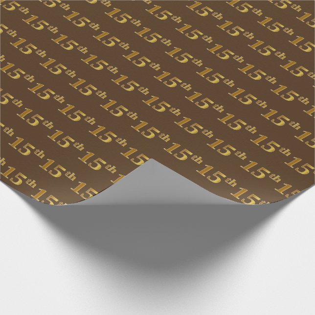 Papier Cadeau Brown, Faux Gold 15e (quinzième) événement (Coin)