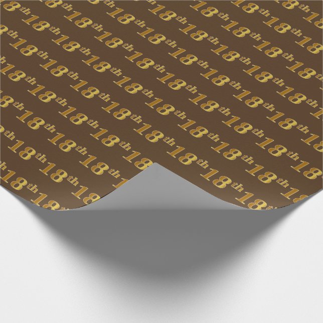 Papier Cadeau Brown, Faux Gold 18e (dix-huitième) (Coin)