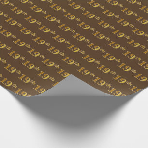 Papier Cadeau Brown, Faux Gold 19e (dix-neuvième)