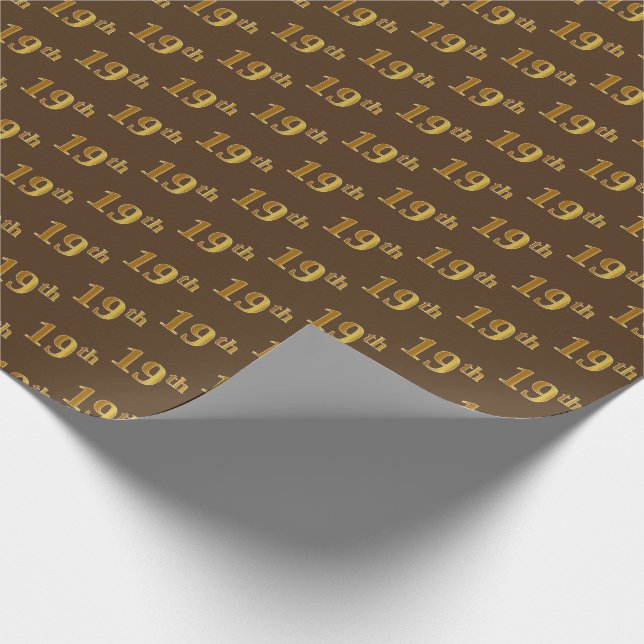 Papier Cadeau Brown, Faux Gold 19e (dix-neuvième) (Coin)