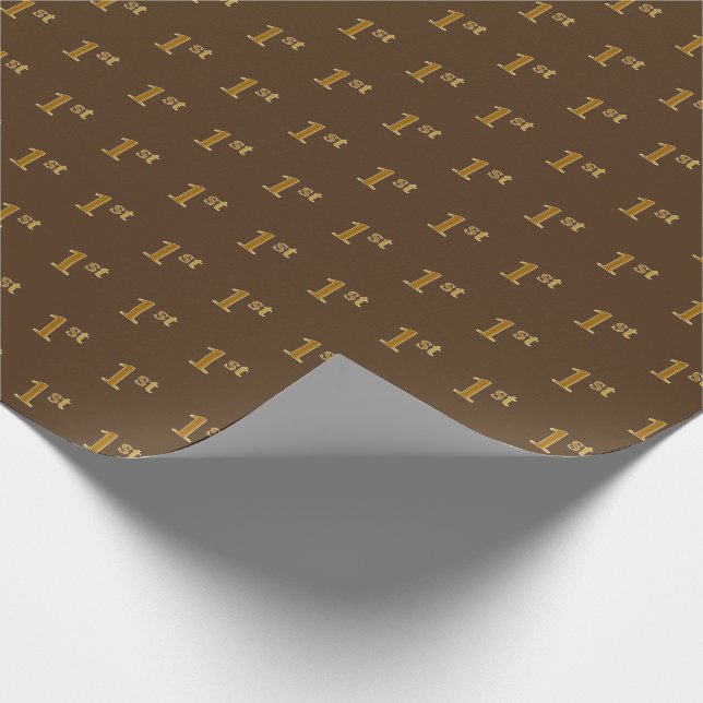 Papier Cadeau Brown, Faux Gold 1er (Premier) événement (Coin)