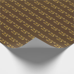 Papier Cadeau Brown, Faux Gold 25e (Vingt-cinquième)