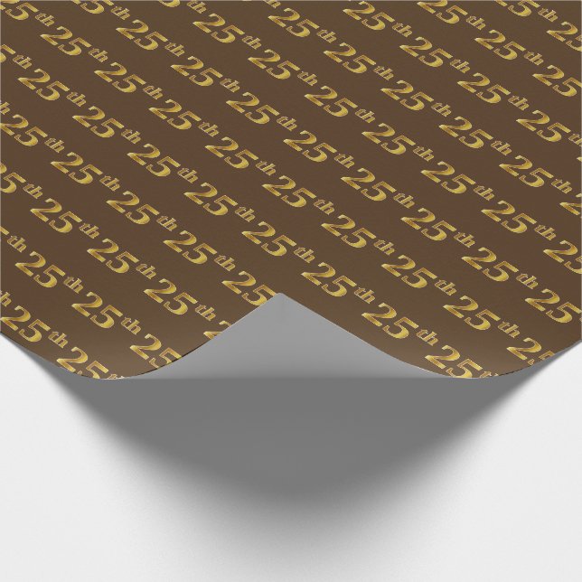 Papier Cadeau Brown, Faux Gold 25e (Vingt-cinquième) (Coin)