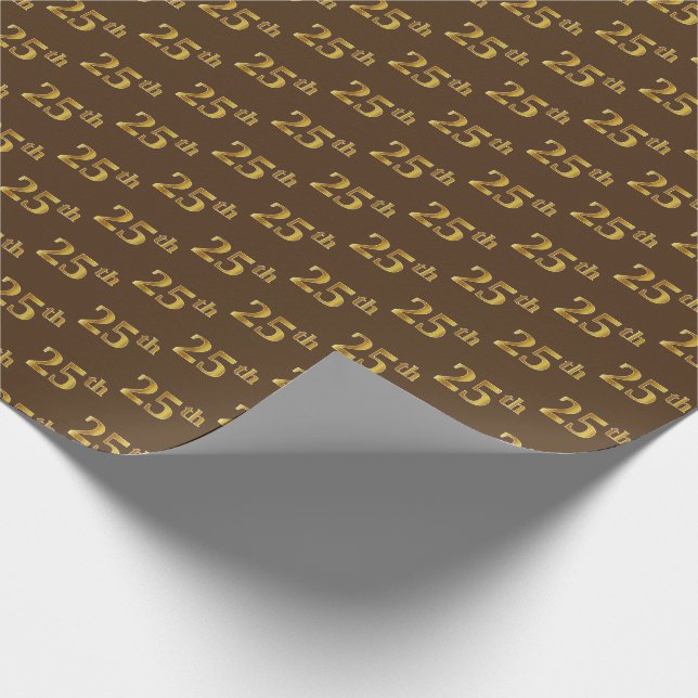 Papier Cadeau Brown, Faux Gold 25e (Vingt-cinquième) (Coin)