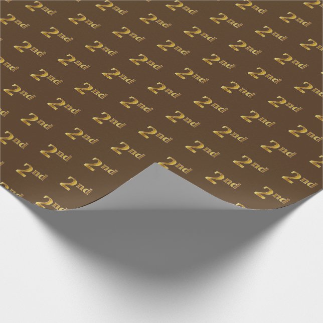Papier Cadeau Brown, Faux Gold 2e (deuxième) Document d'envelopp (Coin)