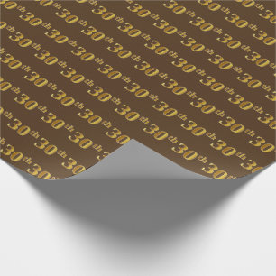 Papier Cadeau Brown, Faux Gold 30e (Trentième)