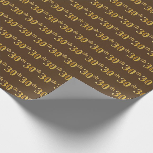 Papier Cadeau Brown, Faux Gold 30e (Trentième) (Coin)