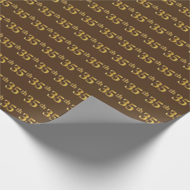 Papier Cadeau Brown, Faux Gold 35e (Trente-cinquième) (Coin)