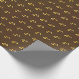 Papier Cadeau Brown, Faux Gold 4e (quatrième) événement