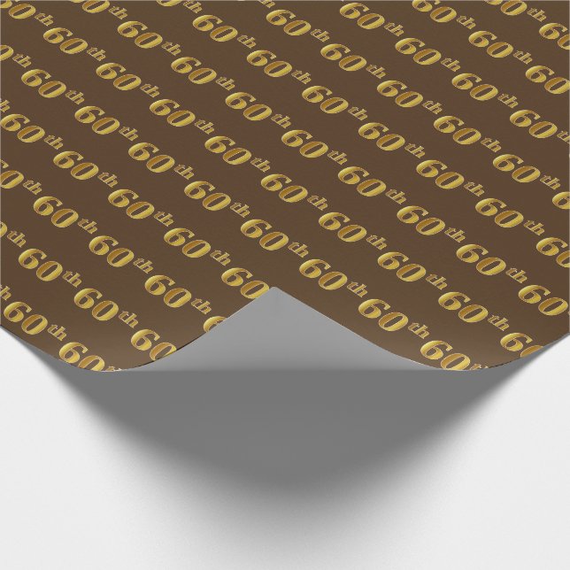 Papier Cadeau Brown, Faux Gold 60e (Soixantième) (Coin)