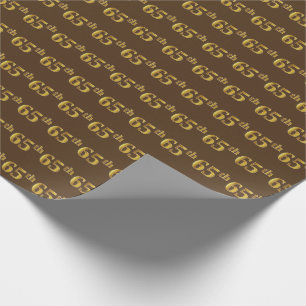 Papier Cadeau Brown, Faux Gold 65e (Soixante-cinquième)