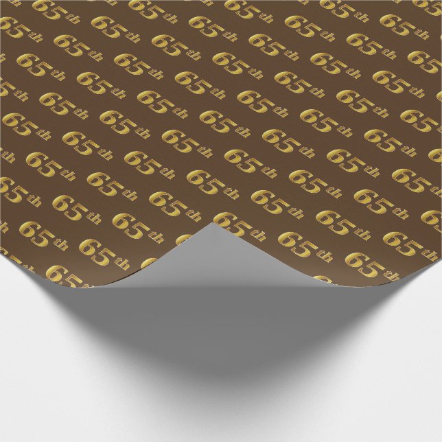 Papier Cadeau Brown, Faux Gold 65e (Soixante-cinquième) (Coin)