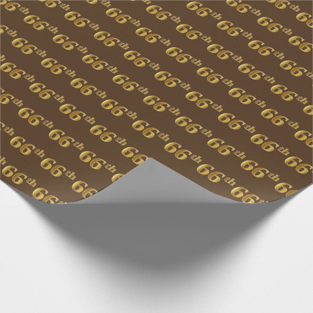 Papier Cadeau Brown, Faux Gold 66e (Soixante-sixième) (Coin)