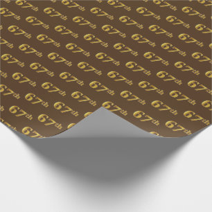 Papier Cadeau Brown, Faux Gold 67e (Soixante-septième)