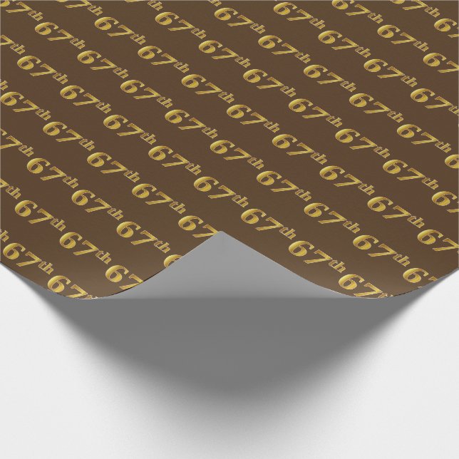 Papier Cadeau Brown, Faux Gold 67e (Soixante-septième) (Coin)