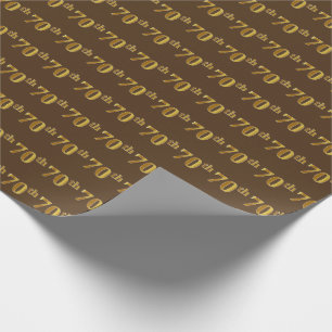 Papier Cadeau Brown, Faux Gold 70th (Seveneth)