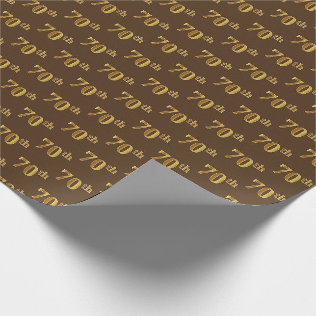 Papier Cadeau Brown, Faux Gold 70th (Seveneth) (Coin)