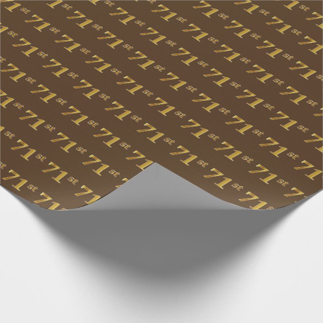 Papier Cadeau Brown, Faux Gold 71ème (Soixante-et-onze) (Coin)