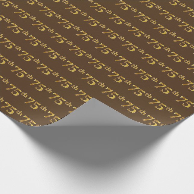 Papier Cadeau Brown, Faux Gold 75e (Soixante-quinzième) (Coin)