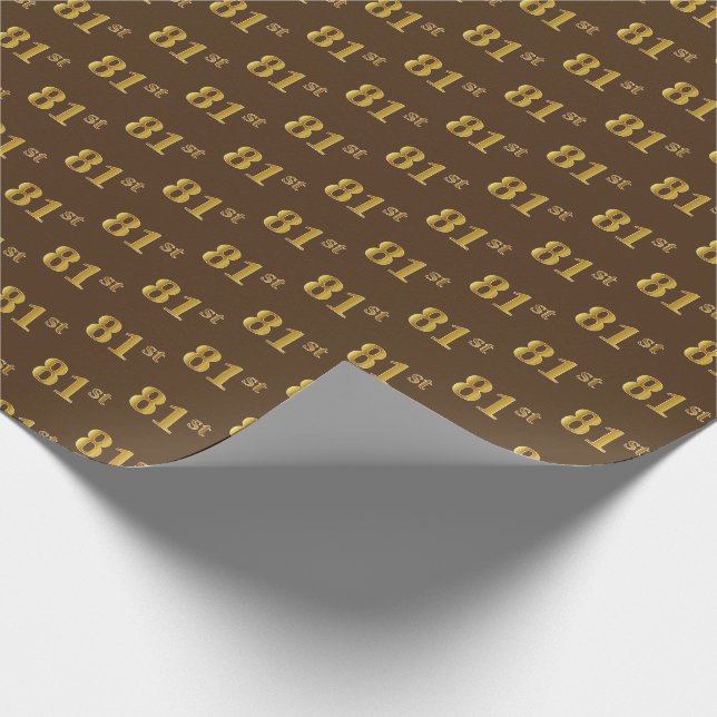 Papier Cadeau Brown, Faux Gold 81ème (Quatre-vingt-unième) (Coin)