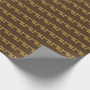 Papier Cadeau Brown, Faux Gold 82e (Quatre-vingt-deuxième)