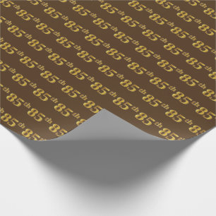 Papier Cadeau Brown, Faux Gold 85e (Quatre-vingt-cinquième)