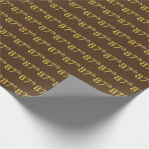 Papier Cadeau Brown, Faux Gold 87e (Quatre-vingt-septième)
