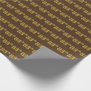 Papier Cadeau Brown, Faux Gold 88e (Quatre-vingt-huitième)